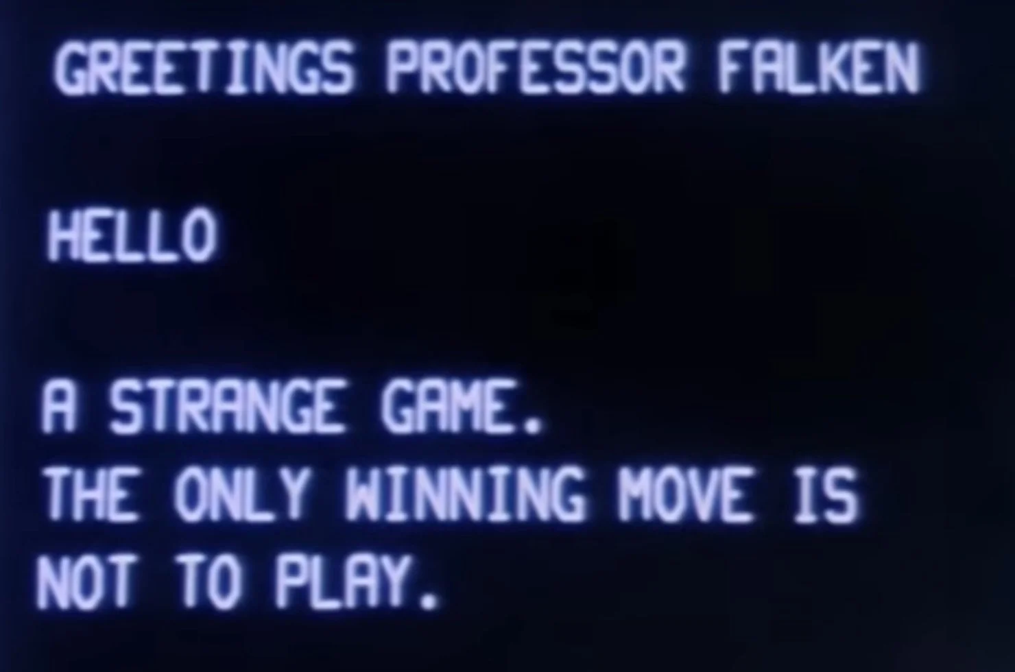 The only winning move is not to play — WarGames (1983)